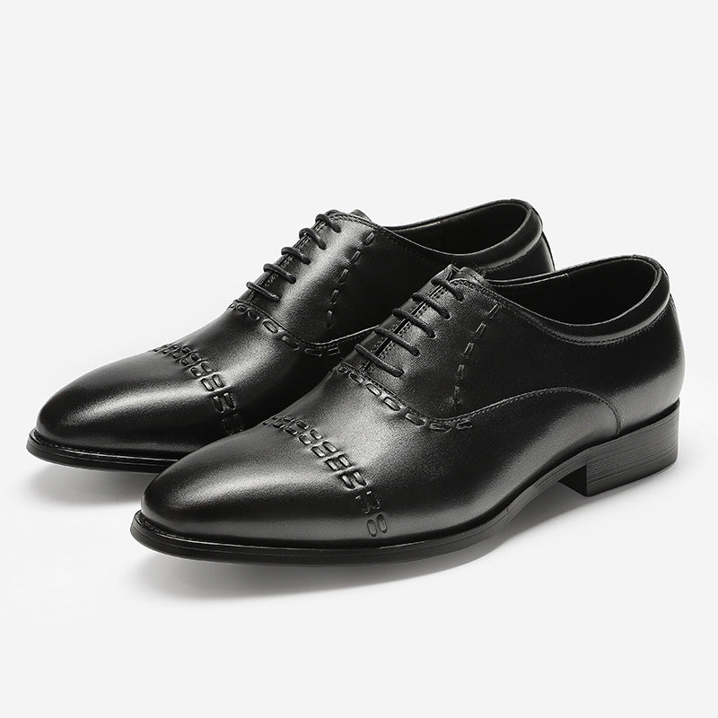 Sactino Brogue zapatos de cuero en negro / rojo-marrón