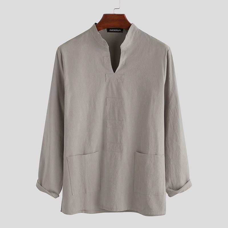 Herren Vintage Loose Umweltfreundliches Super Soft Breathable Linen Shirt