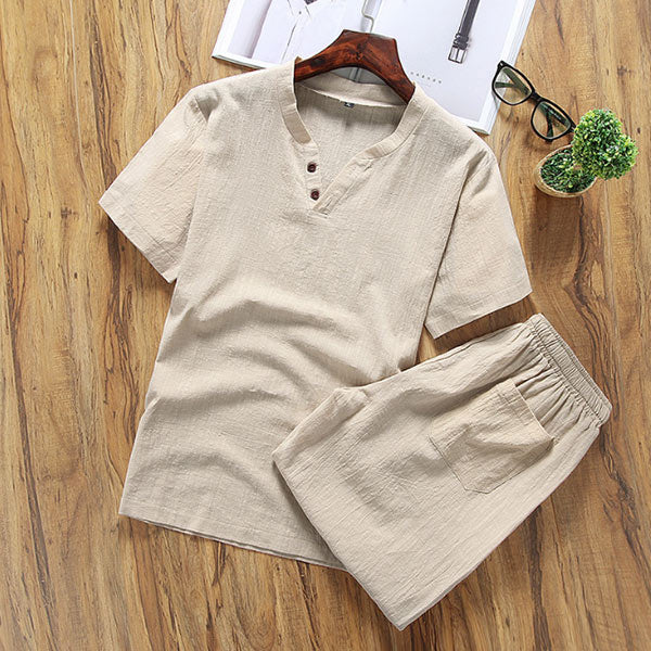 Shorts de hombre de algodón retro y lino.