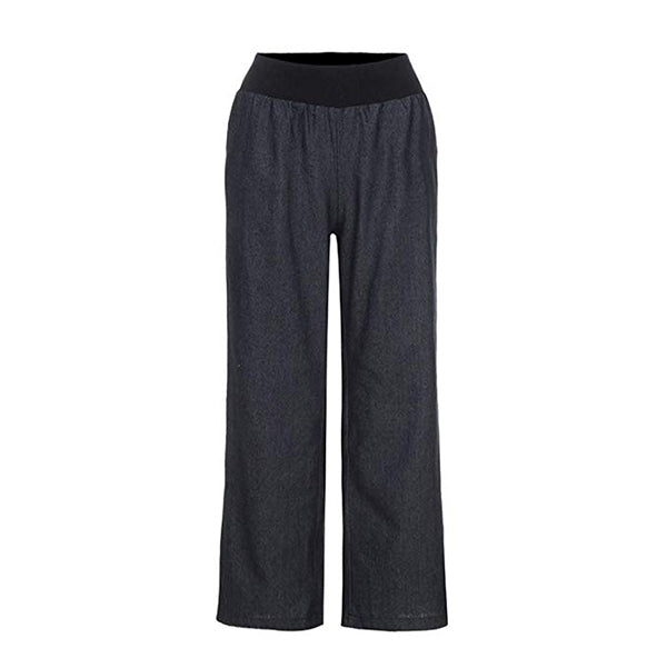 Lässige elastische Jeans mit hoher Taille und weitem Bein