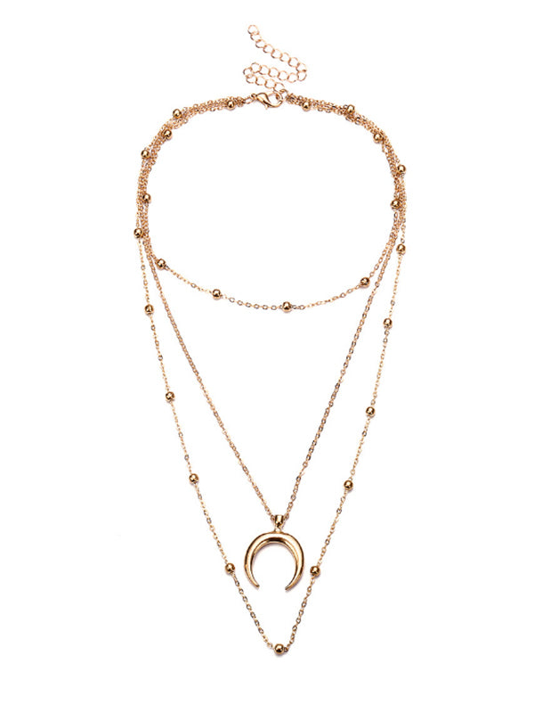 Collar de perlas de cobre vintage salvaje sexy para mujer