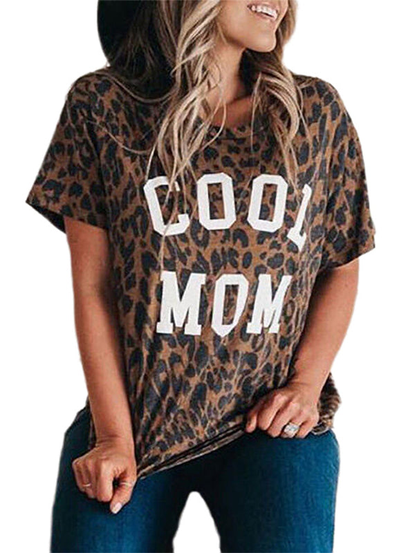 COOL MOM T-Shirt mit Leopardenmuster