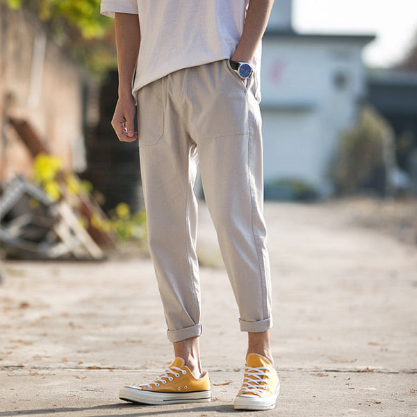 Pantalones casuales de lino para hombre