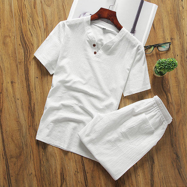 Shorts de hombre de algodón retro y lino.