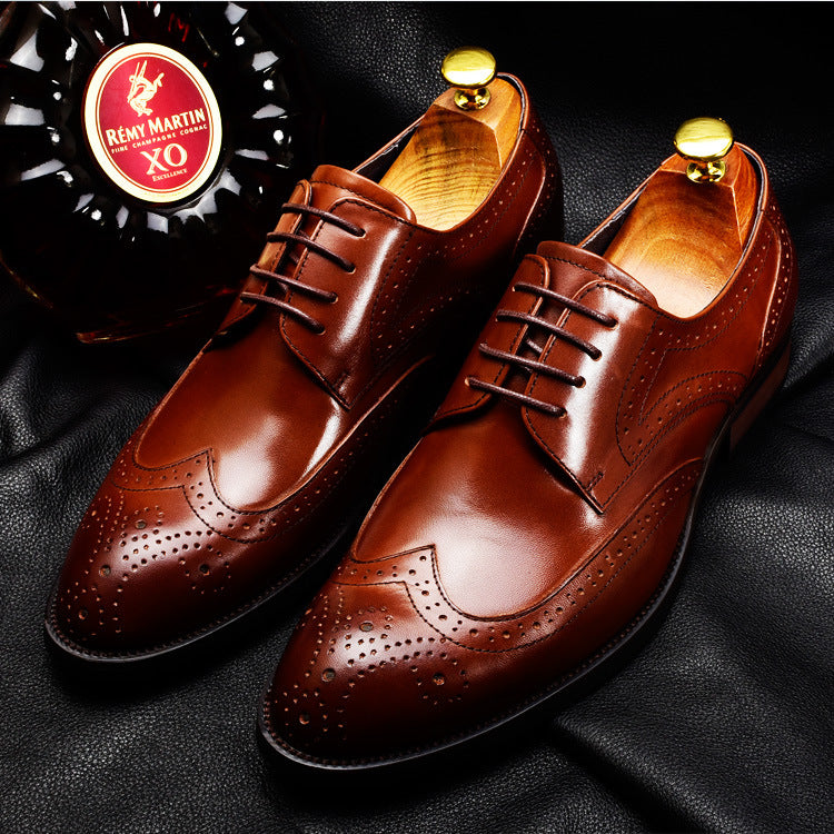 Sactino Brogue zapatos de cuero marrón / negro