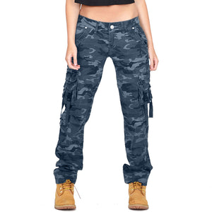 Hip Hugger Bequeme Camo Cargo Freizeithose