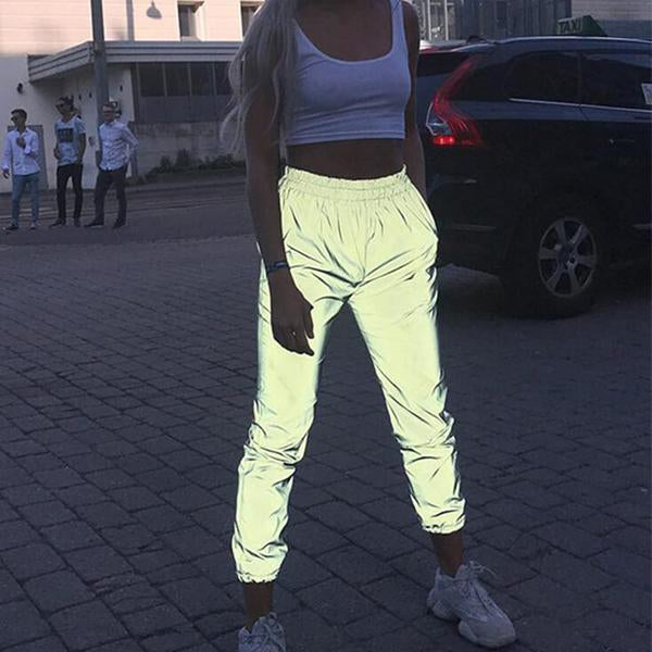 Talever Unique Cintura elástica Luminous Pants Jogger Pants