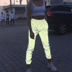 Talever Unique Cintura elástica Luminous Pants Jogger Pants