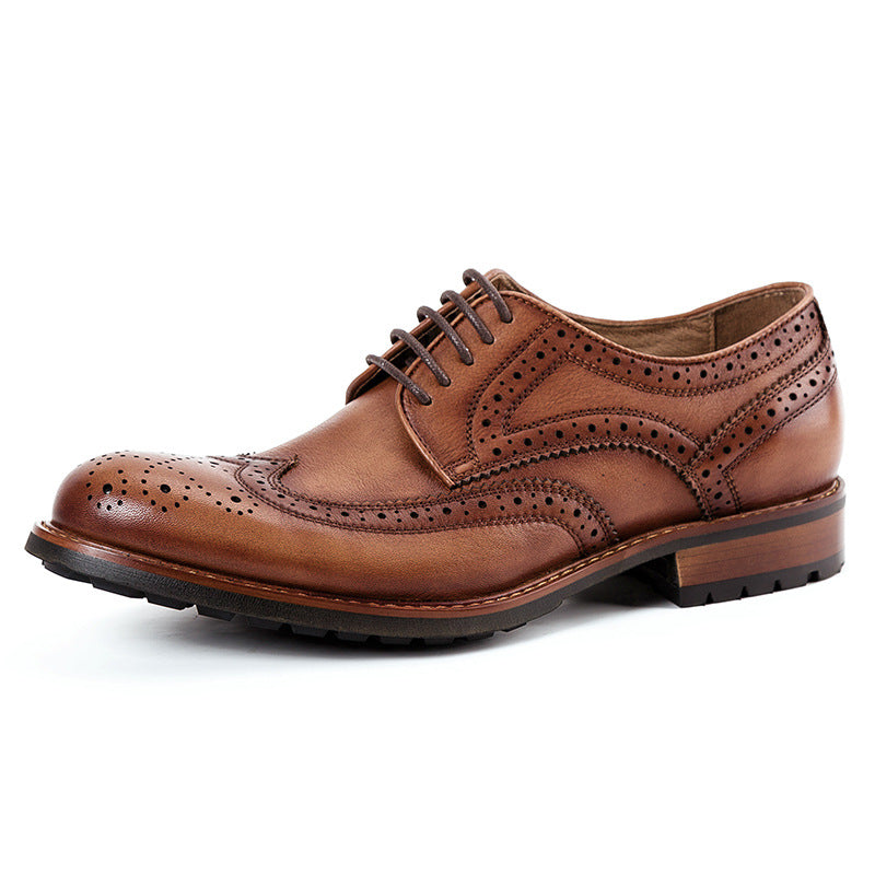 Sactino Brogue Lederschuhe in Braun / Schwarz