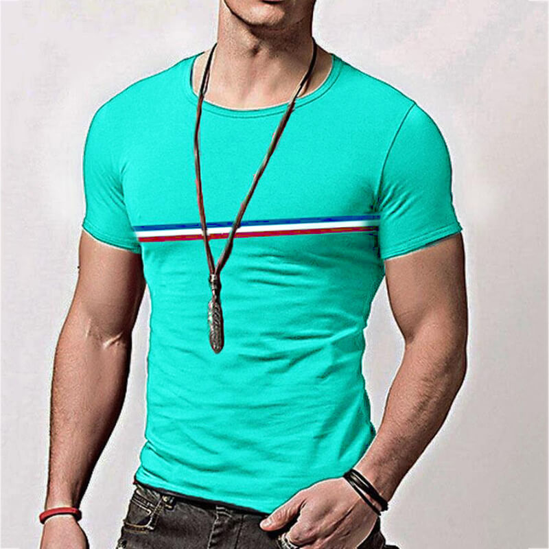 Camiseta casual, fina, fina, suave y de manga corta para hombre