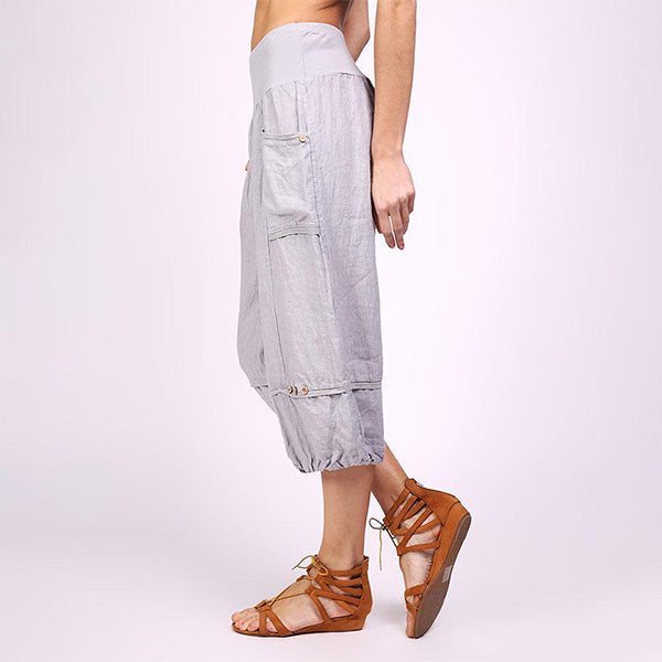 Frauen einfarbige elastische Taille Jogger Capris