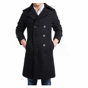 Men's Fashion Winter Long Trench Coat