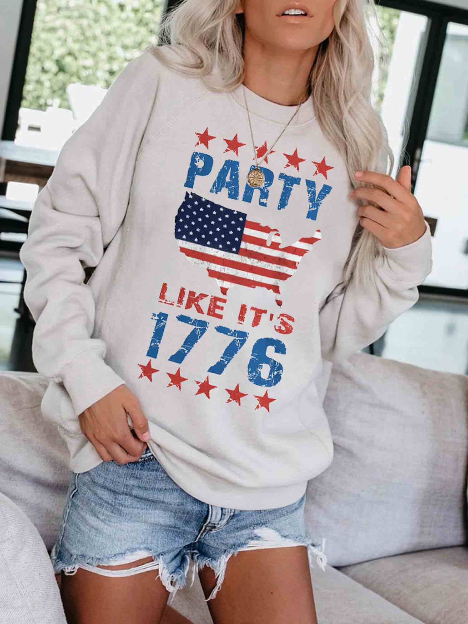 La fiesta de las mujeres es la misma que en 1776. Jersey con estampado de bandera americana