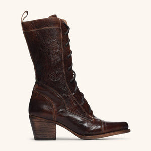 Frauen Chunky High-Heel-Stiefel mit mittlerer Wade