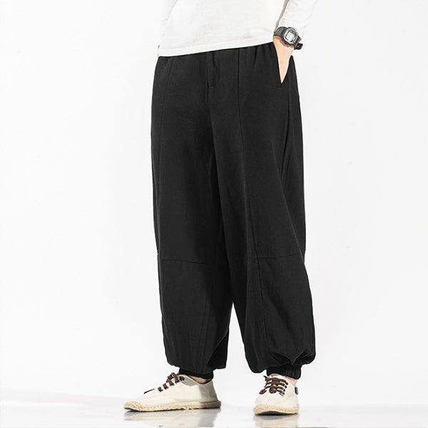 Pantalones de lino estilo chino para hombres