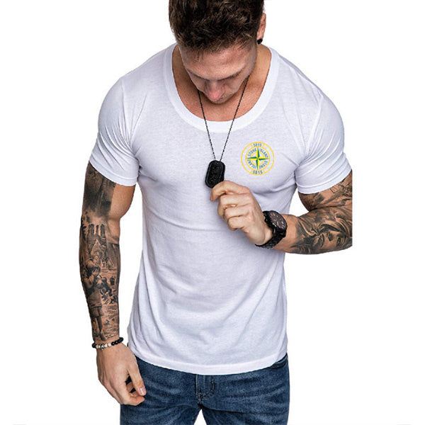 Schlankes Kurzarm-T-Shirt mit Rundhalsausdruck für Herren