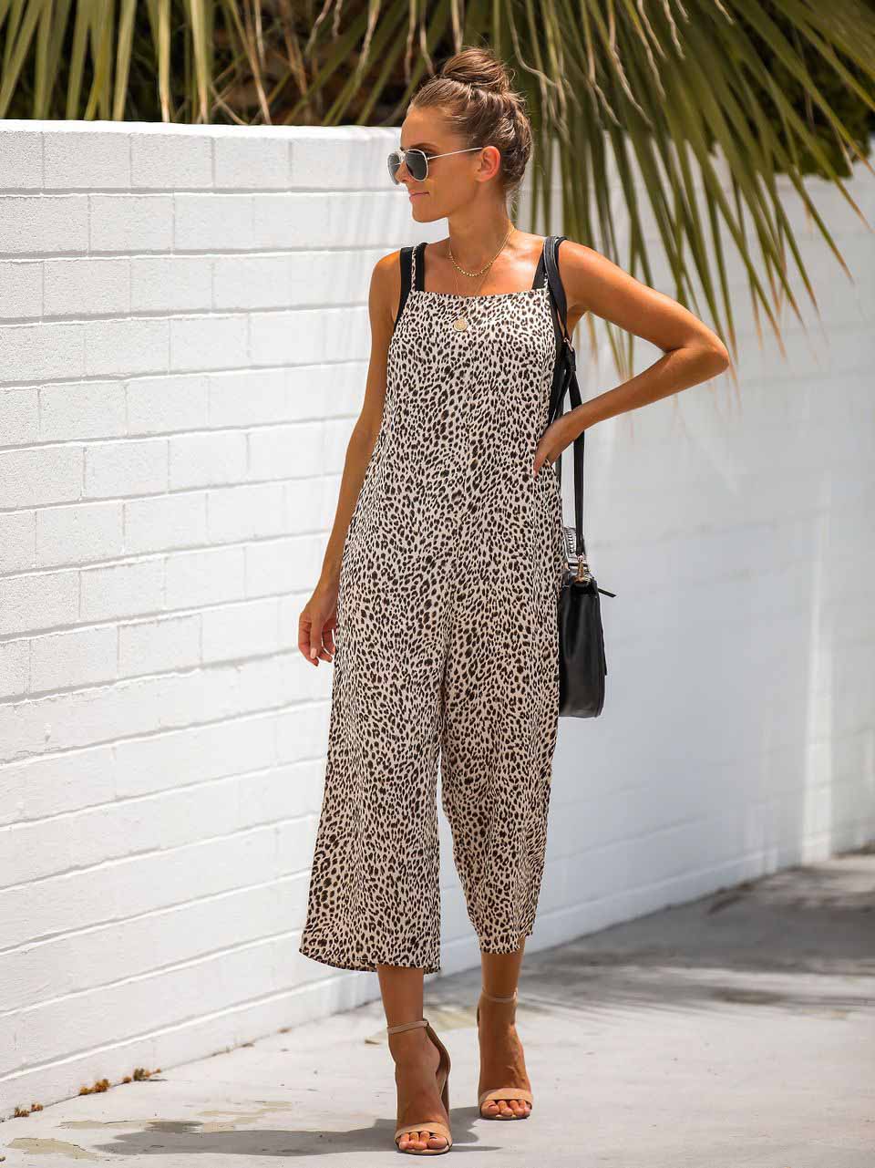 Entspannter Overall mit Leopardenmuster