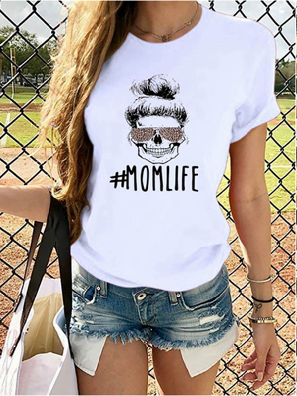 Camiseta de mujer Skull Mom Life