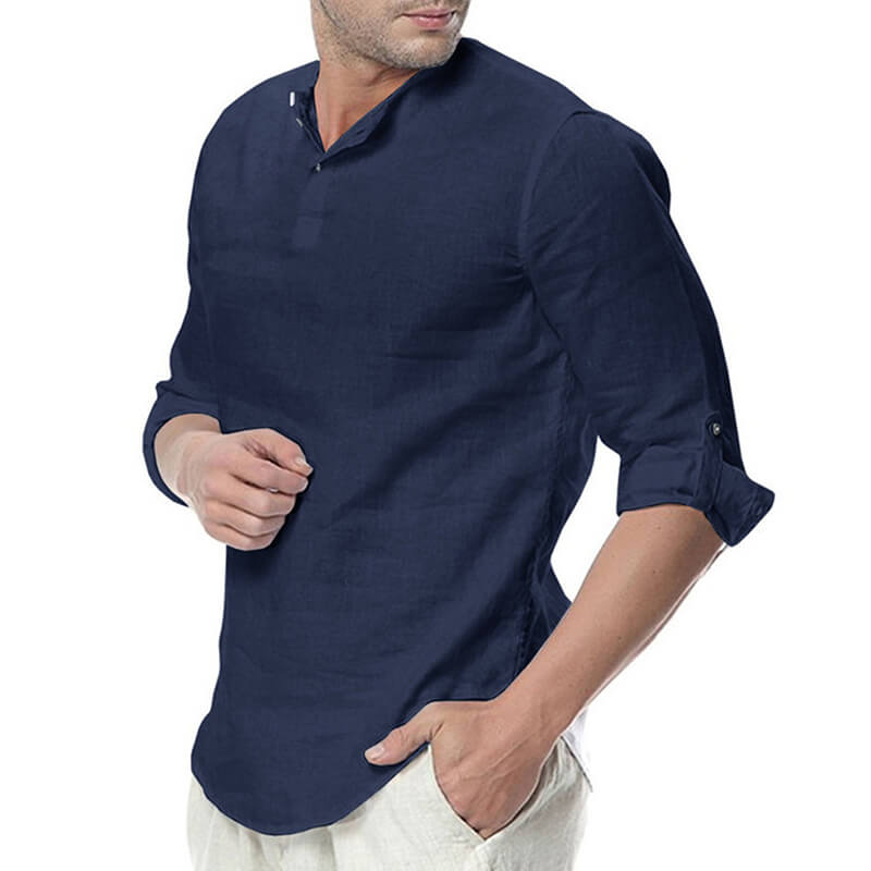 Camisa casual, ligera, refrescante, especialmente suave y de manga larga para hombres.