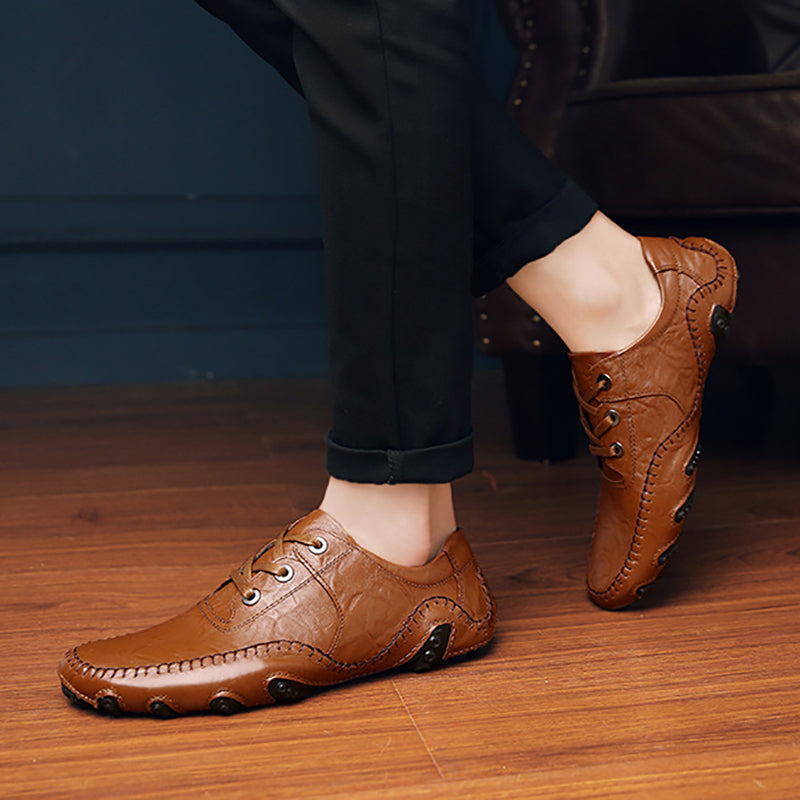 Mallas suburbanas de cuero para hombre con pie