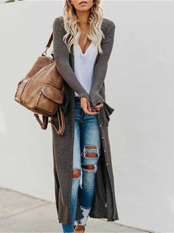 Jersey de bolsillo de manga larga abotonado