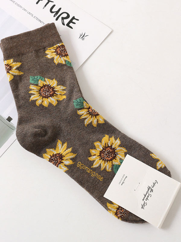 Calcetines de girasol fértil para mujer