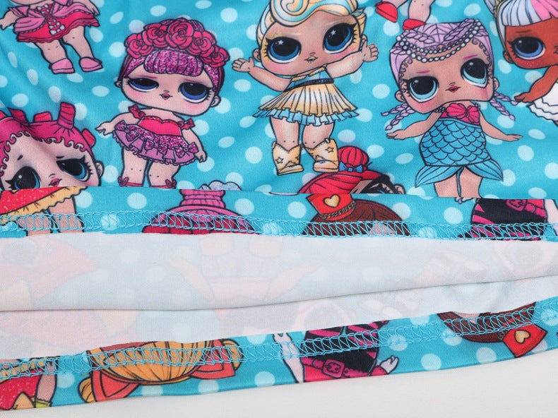 Vestido estampado estampado de dibujos animados para niñas