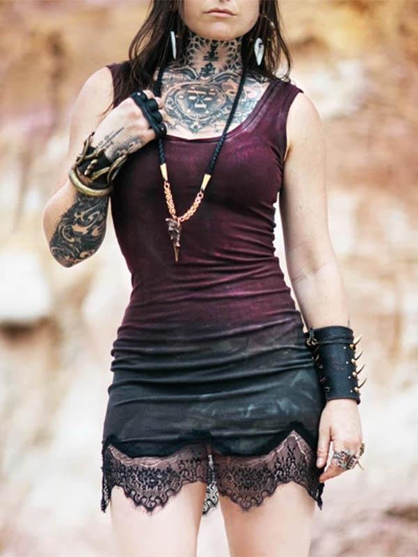 Vestido de crochet de encaje sexy para mujer