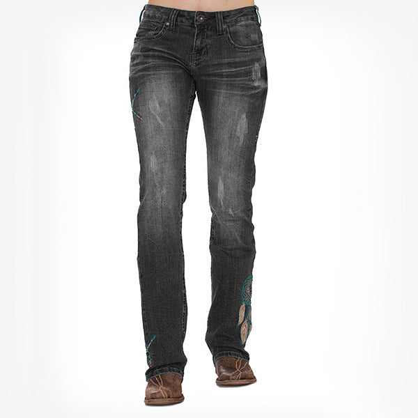 Vaqueros bordados Feather and Dreamcatcher de los zapatos