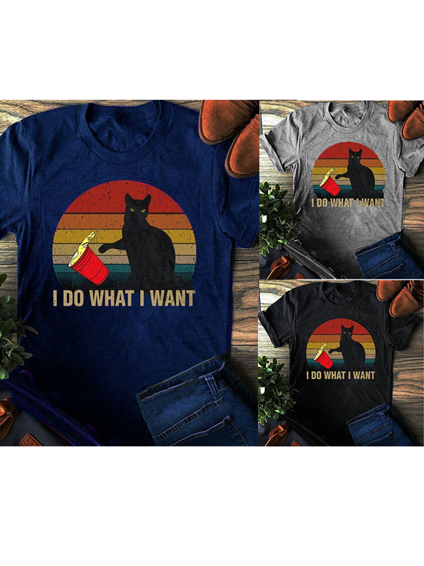 Las mujeres hacen lo que quiero en una camisa de gato