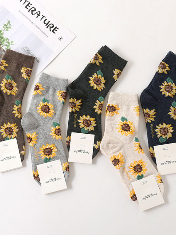 Calcetines de girasol fértil para mujer