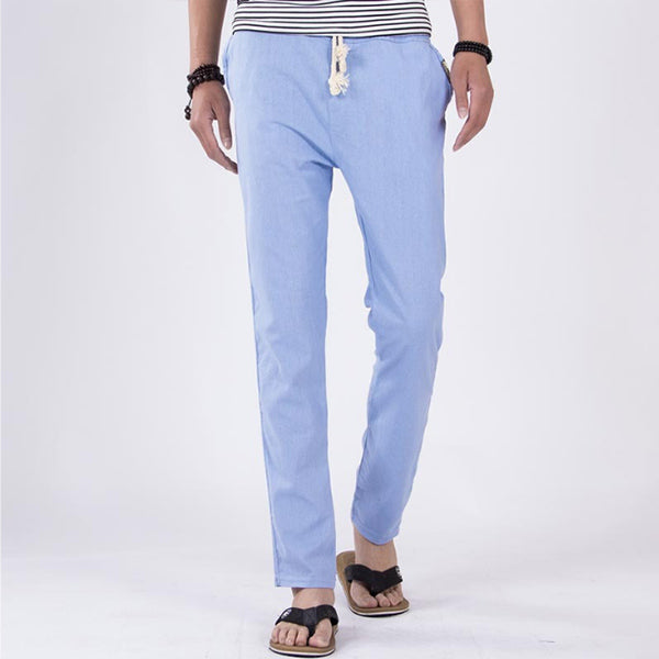 Calzoncillos de algodón y lino rectos para hombres