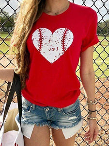 Camisa de béisbol en forma de corazón