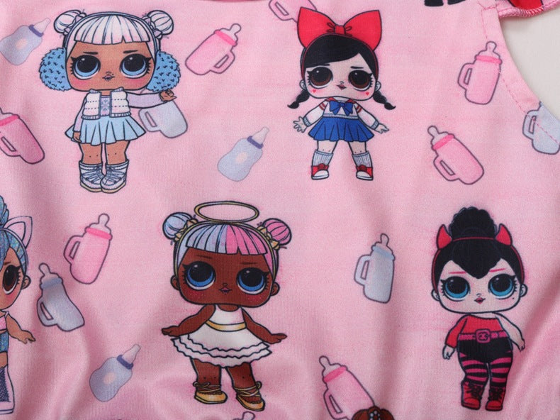 Vestido de fiesta de princesas de dibujos animados de chicas lindas