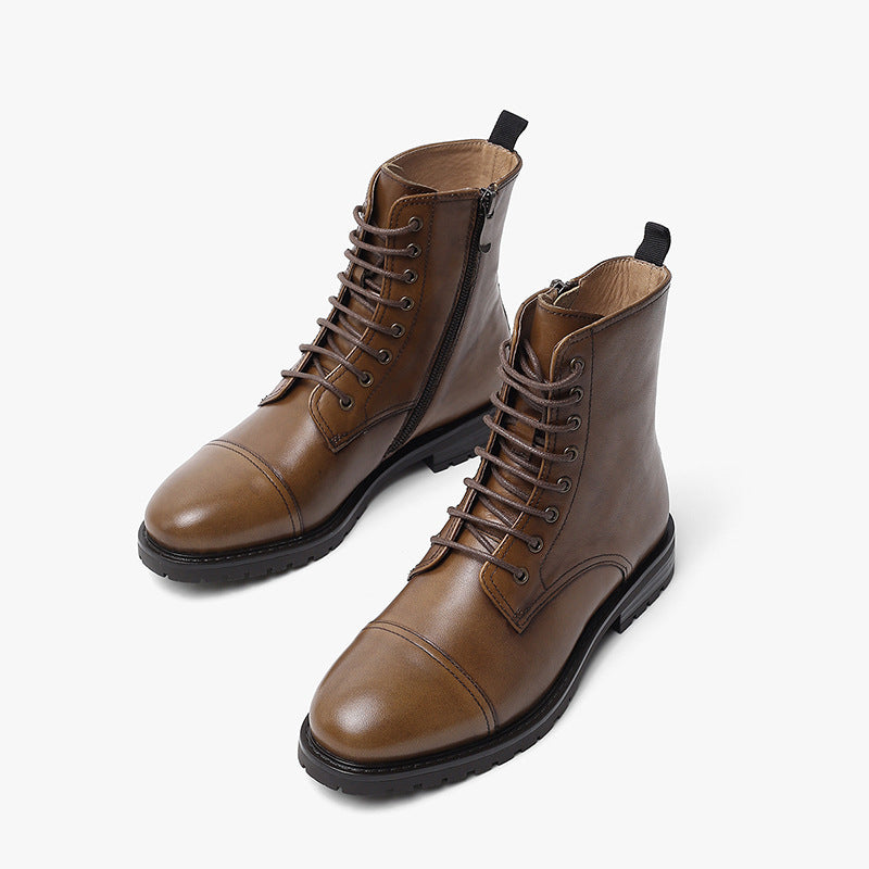 Martin zapatos de cuero marrón / negro