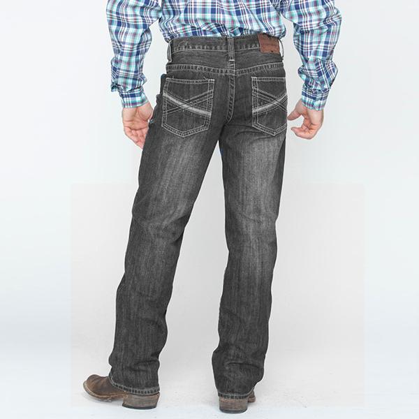 Mid Rise Schwere gekreuzte Boot Cut Jeans
