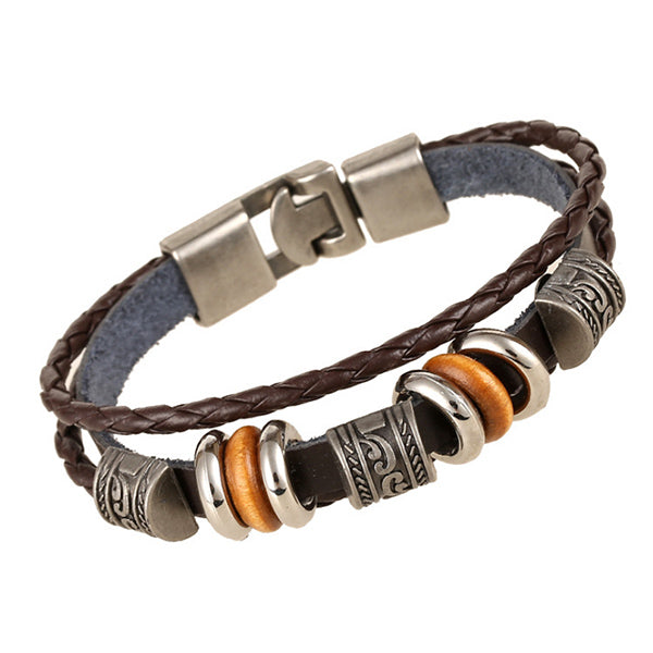 Bolso Herren vintage de cuero tejido de aleación