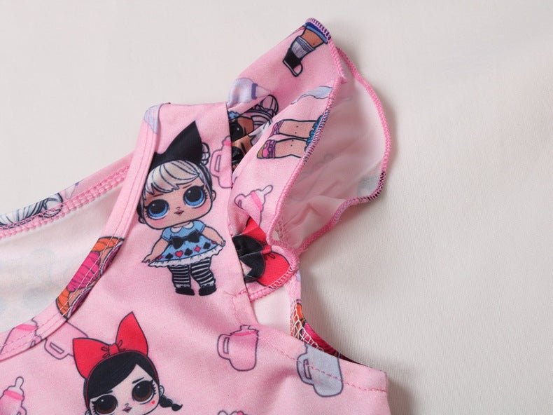 Vestido de fiesta de princesas de dibujos animados de chicas lindas