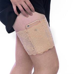 Pointed socks, non-slip, thighs, cell phone pocket