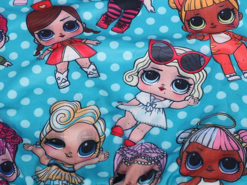 Vestido estampado estampado de dibujos animados para niñas