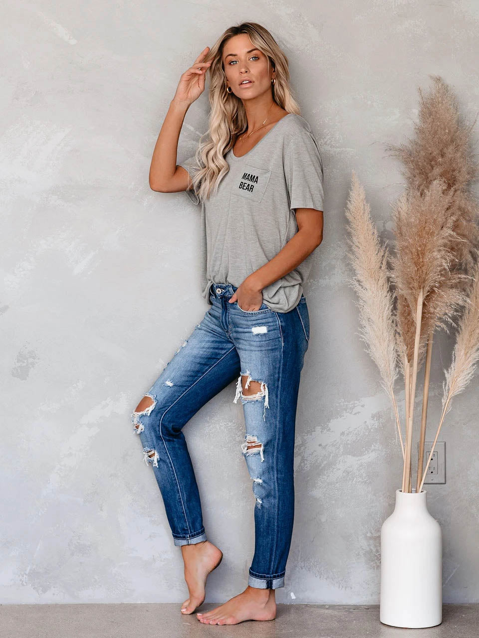 Jersey con estampado de letras Mama Bear para mujer