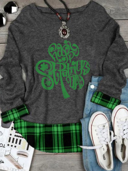 Alfombras de mujer &quot;Happy St. Patrick&#39;s Day Clover con mangas largas