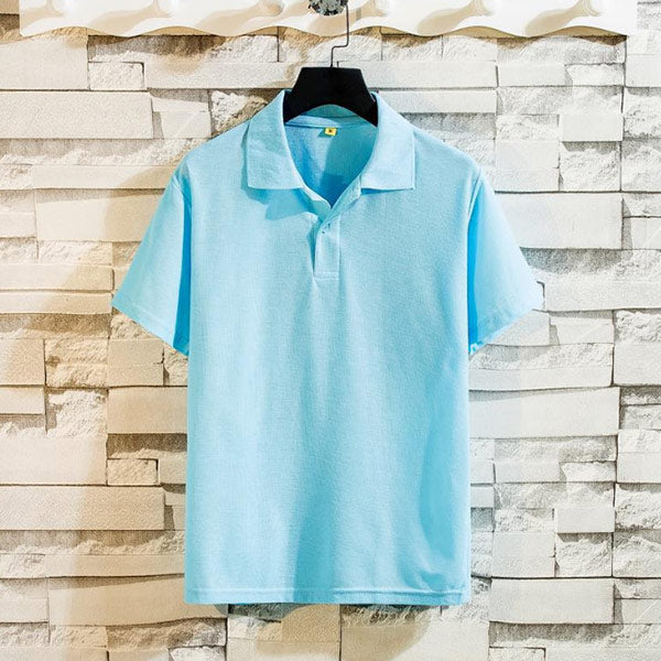 Color natural, camisa holgada de manga corta para hombre.