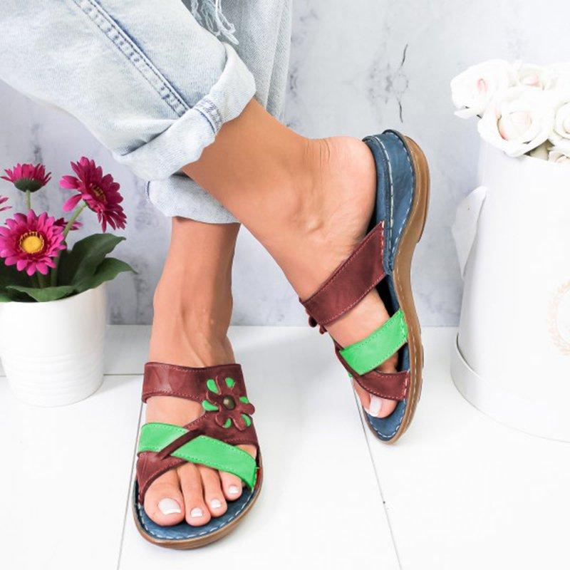 Women summer flowers comfortable sandals