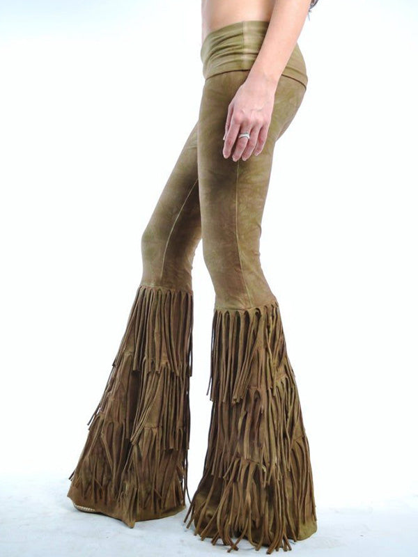 Moteriškos „Vintage Tribal“ prancūziškos liepsnos kelnės