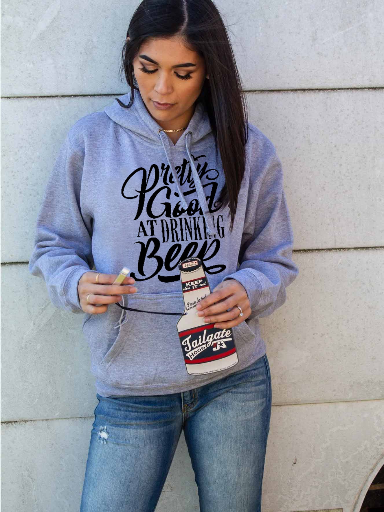 Ziemlich gut darin, Hoodies mit Bierdruck zu trinken