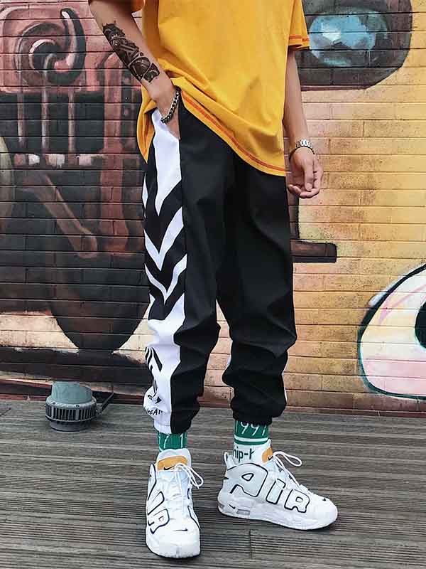 Pantalones de hip hop para hombre con rayas