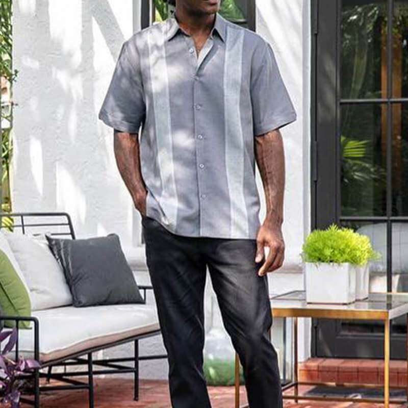 Vyriški „Urban Summer Cool“ marškinėliai su patogiais dryžuotais dryžuotais trumpomis rankovėmis