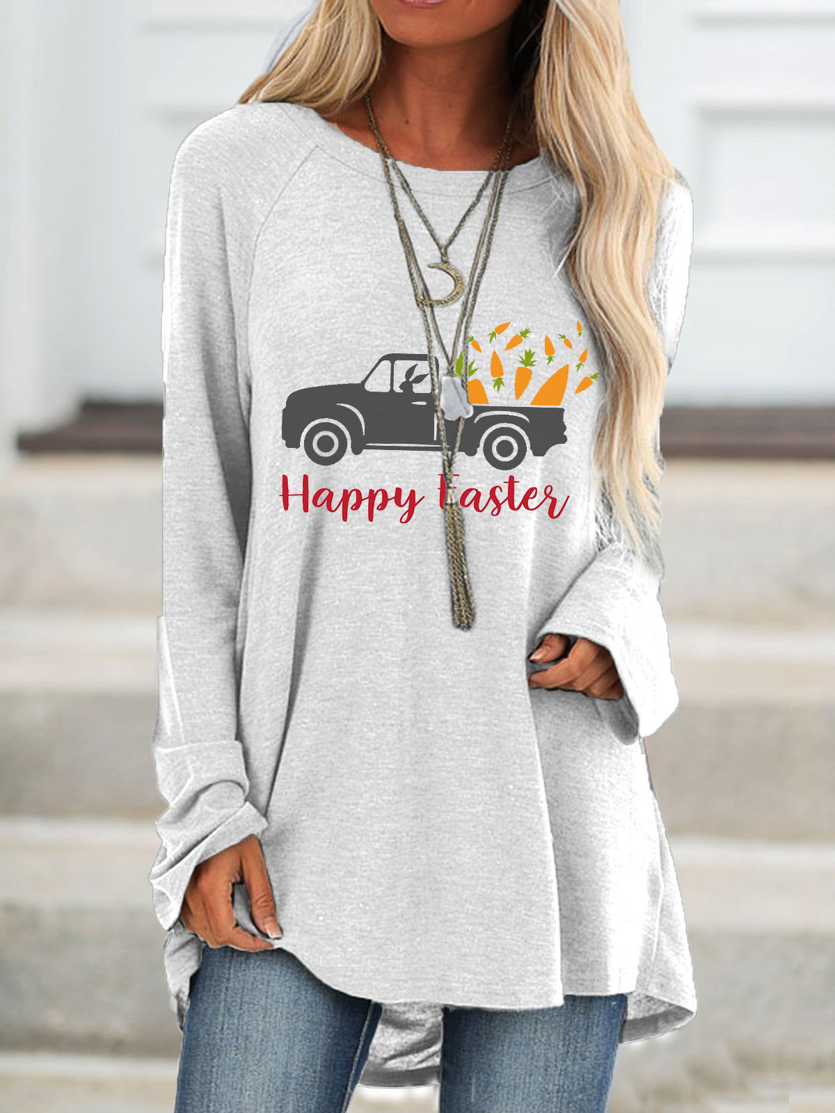 Velykų sunkvežimis su morkų marškinėliais