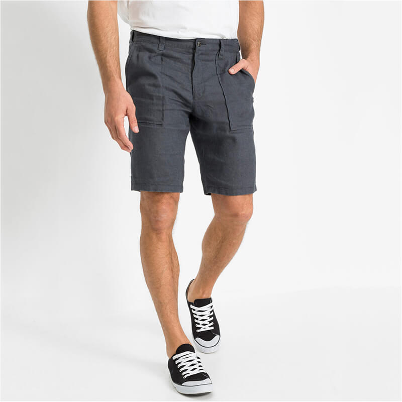 Pantalones cortos transpirables, ligeros y suaves hechos de lino natural, para hombres de estilo urbano de verano